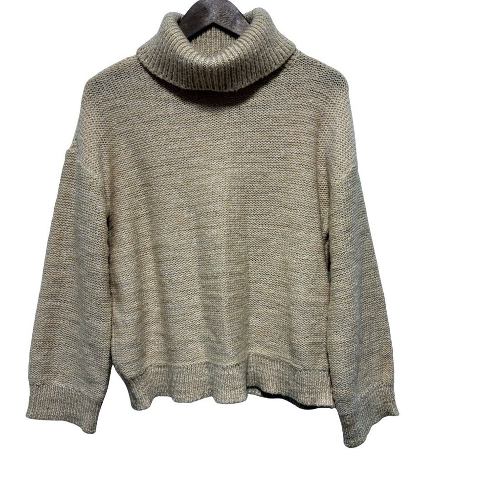 Haven Well Within Sweater Womens M Beige Wool Blend Pullover Warm Marled Knit